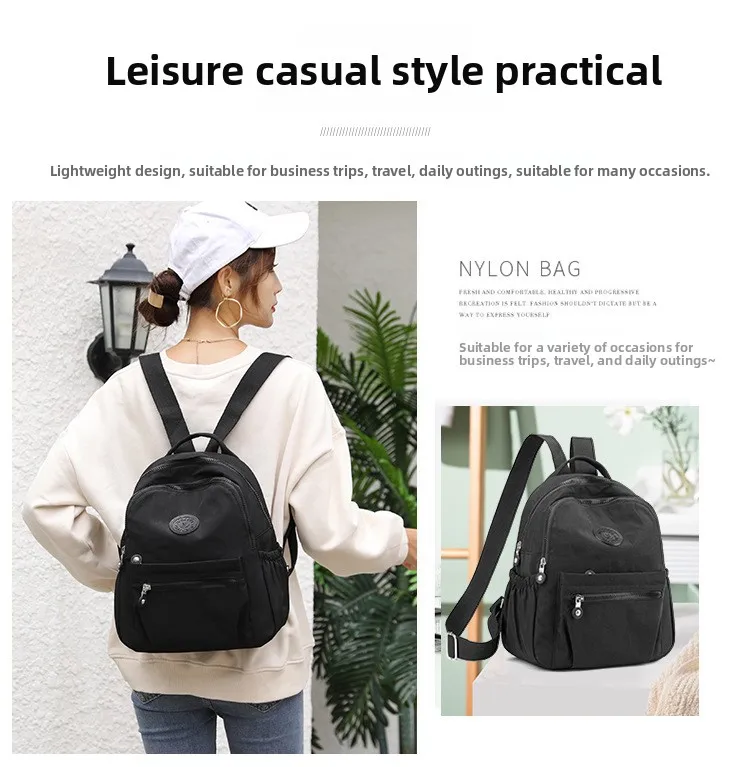 Trendy Women Oxford Mini Backpack Canvas Rucksack Mommy Travel Bag Durable Portable for Outdoor Daily Casual Shopping Trip Use