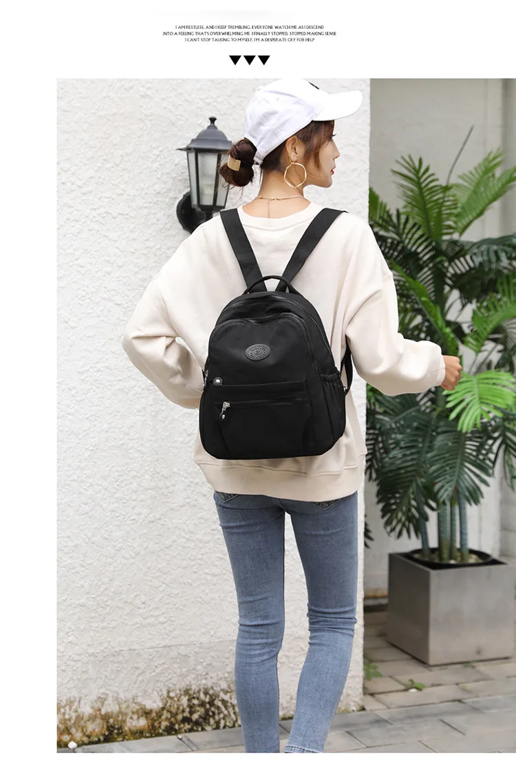 Trendy Women Oxford Mini Backpack Canvas Rucksack Mommy Travel Bag Durable Portable for Outdoor Daily Casual Shopping Trip Use