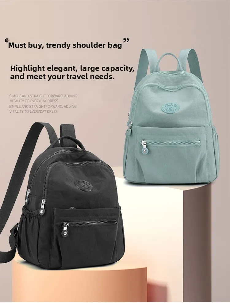Trendy Women Oxford Mini Backpack Canvas Rucksack Mommy Travel Bag Durable Portable for Outdoor Daily Casual Shopping Trip Use