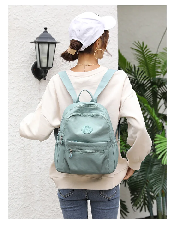 Trendy Women Oxford Mini Backpack Canvas Rucksack Mommy Travel Bag Durable Portable for Outdoor Daily Casual Shopping Trip Use