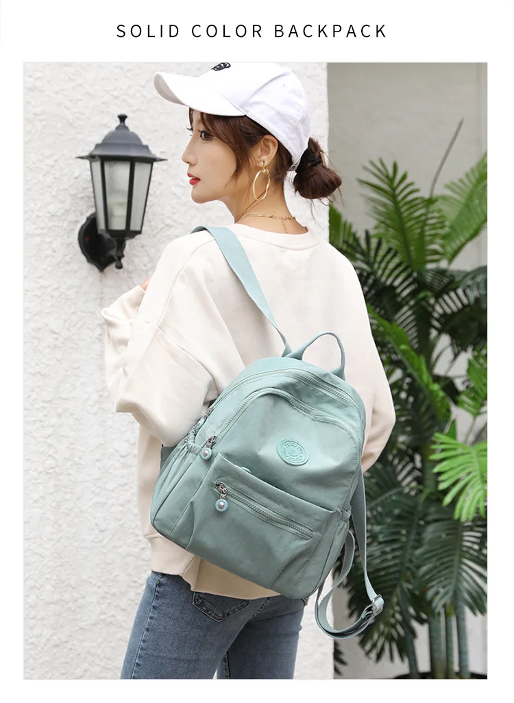 Trendy Women Oxford Mini Backpack Canvas Rucksack Mommy Travel Bag Durable Portable for Outdoor Daily Casual Shopping Trip Use