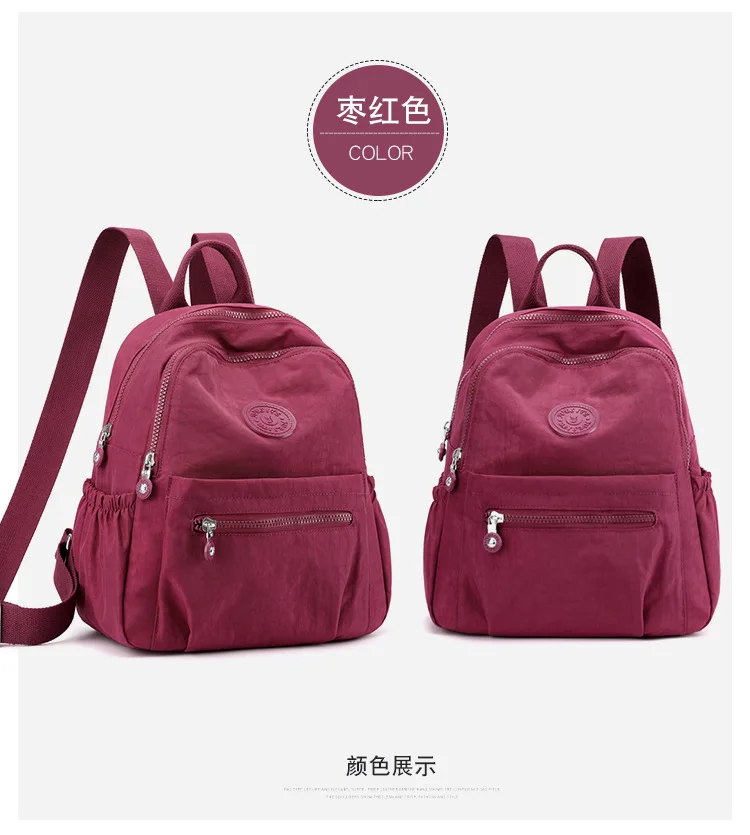 Trendy Women Oxford Mini Backpack Canvas Rucksack Mommy Travel Bag Durable Portable for Outdoor Daily Casual Shopping Trip Use