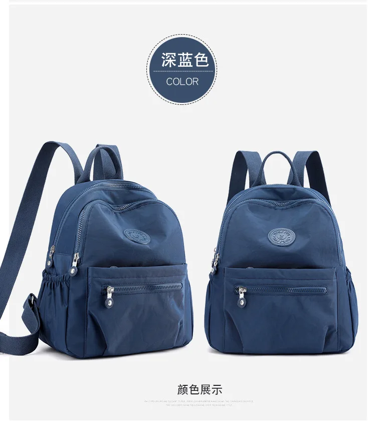 Trendy Women Oxford Mini Backpack Canvas Rucksack Mommy Travel Bag Durable Portable for Outdoor Daily Casual Shopping Trip Use