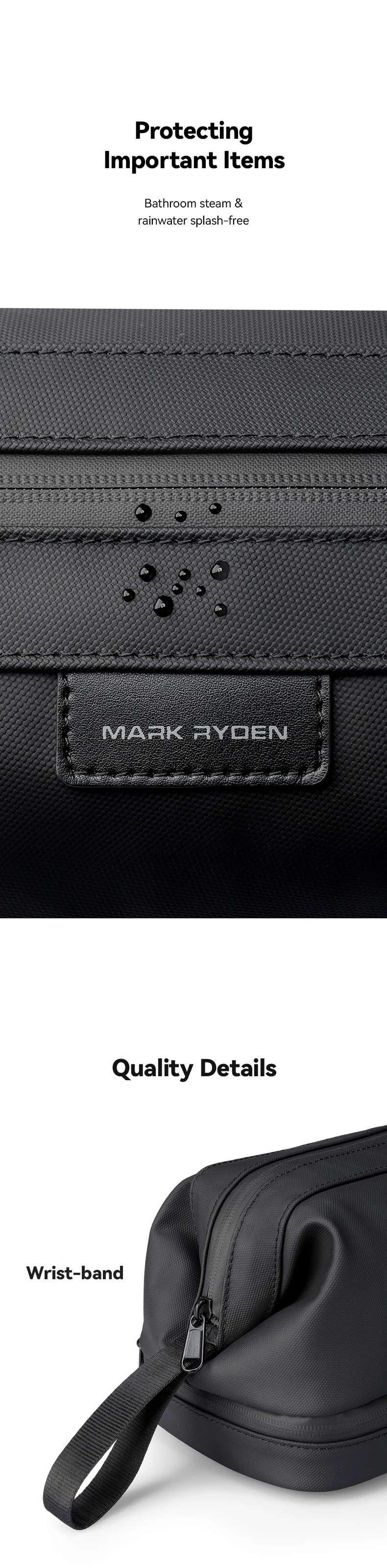 MARK RYDEN Wet and Dry Separation Toiletry Bag Double-layer Travel Dopp Kit with Quick-access Handle