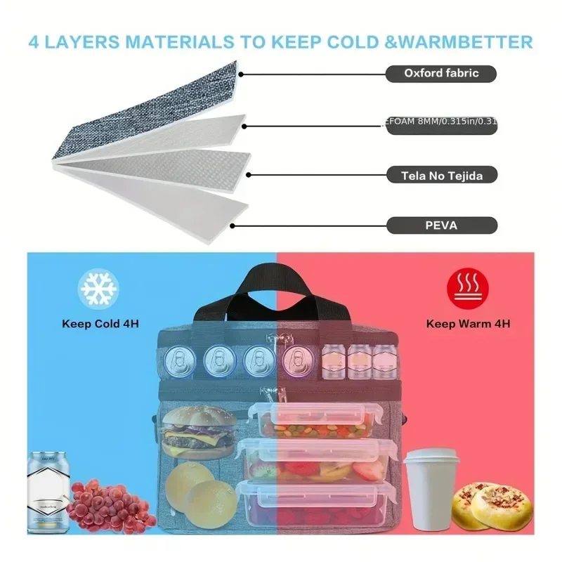 Thickened Freezer Bag High-Quality Insulated Lunch Bag Tactical Ice Bag Portable For Traveling Hiking Beach Trips