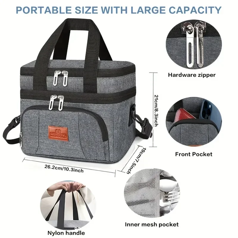 Thickened Freezer Bag High-Quality Insulated Lunch Bag Tactical Ice Bag Portable For Traveling Hiking Beach Trips