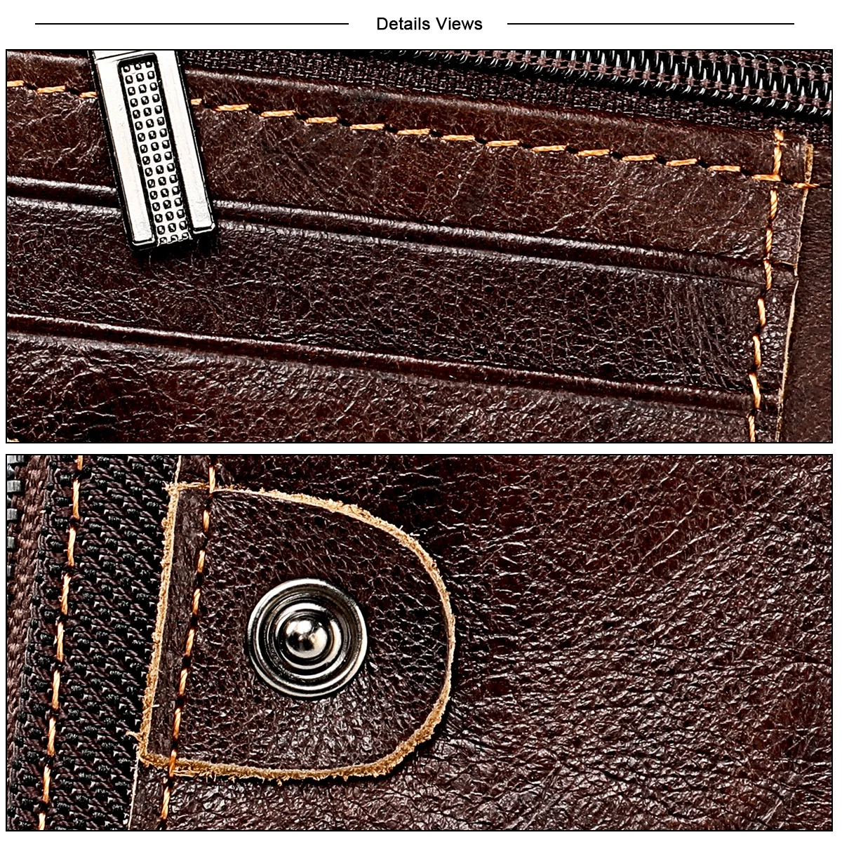 Genuine Leather RFID Wallet for Women Short Style Name Engraving Card Holder Retro Male Coin Pocket Double Zipper Unisex Wallet