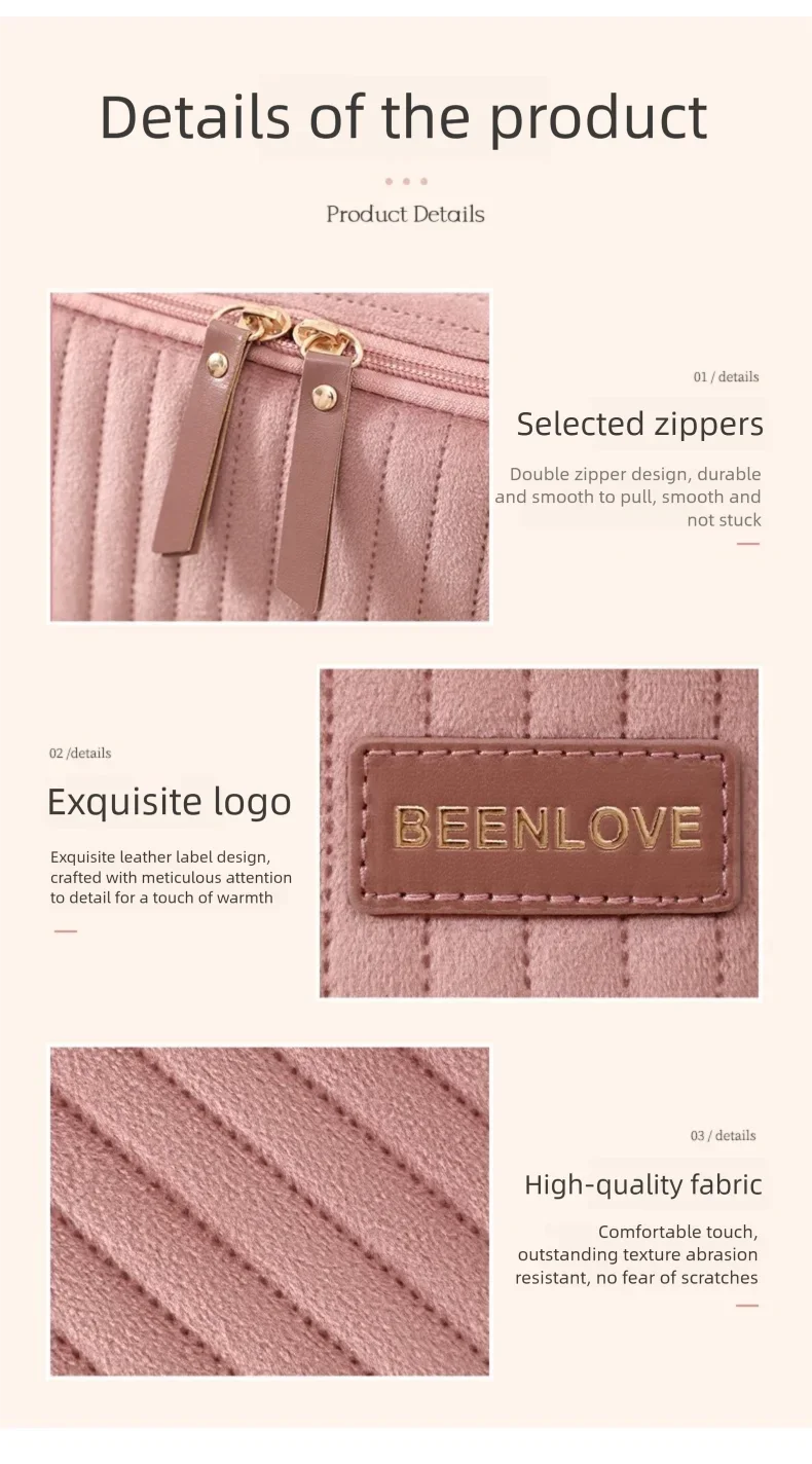 Fashion Makeup Bag Velvet Fashion Portable Makeup Bag Multifunctional Cosmetic Bag Waterproof Travel Organizer Makeup Case