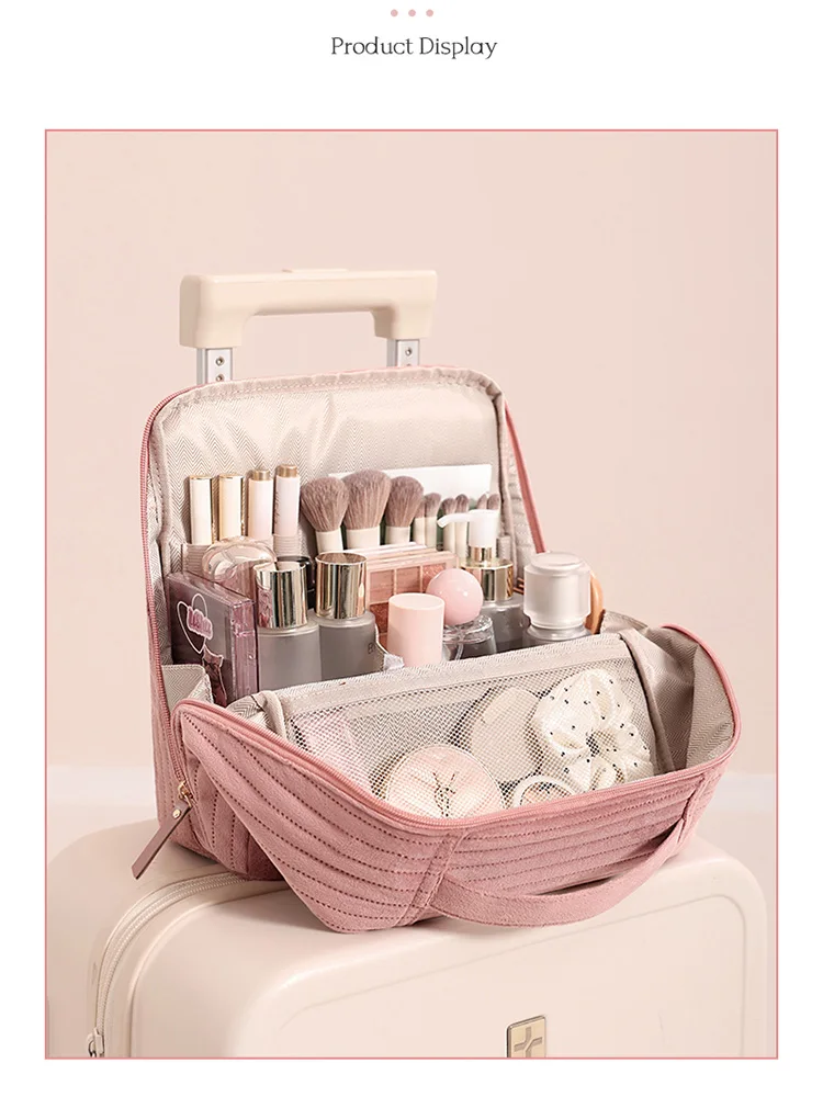 Fashion Makeup Bag Velvet Fashion Portable Makeup Bag Multifunctional Cosmetic Bag Waterproof Travel Organizer Makeup Case