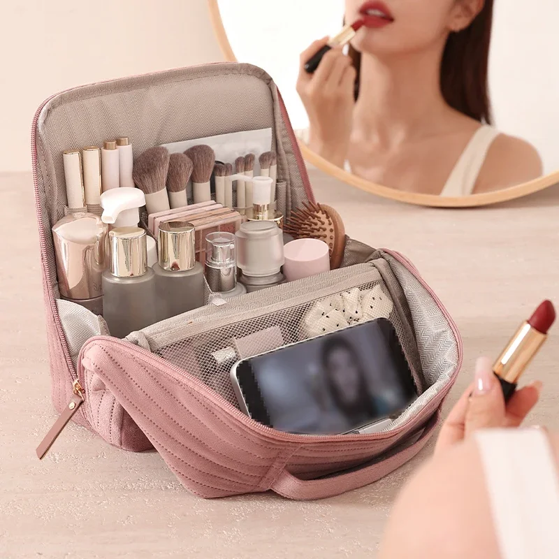 Fashion Makeup Bag Velvet Fashion Portable Makeup Bag Multifunctional Cosmetic Bag Waterproof Travel Organizer Makeup Case
