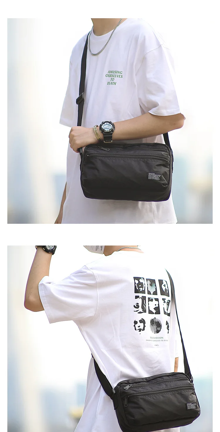 Minimalist Crossbody Sling Bag for Men, Japanese Inspired Messenger Bag, Durable Waterproof, Travel & Daily Use, Unisex