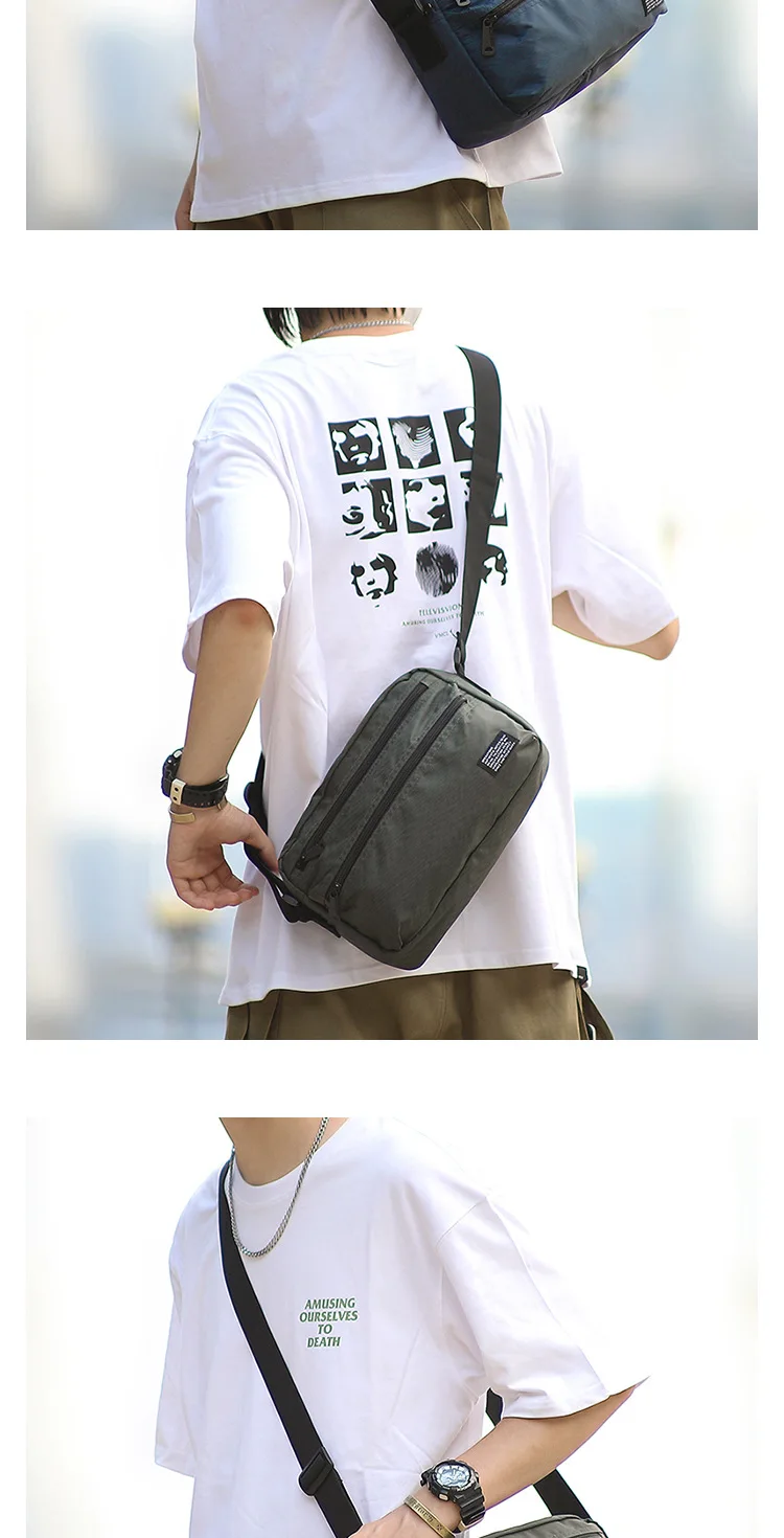 Minimalist Crossbody Sling Bag for Men, Japanese Inspired Messenger Bag, Durable Waterproof, Travel & Daily Use, Unisex