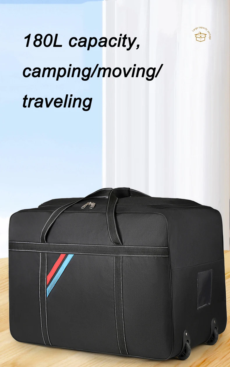 Large Capacity Trolley Bags with Wheels Foldable Luggage Wheeled Bag Travel Suitcase Waterproof Handbag Weekend Rolling Luggage