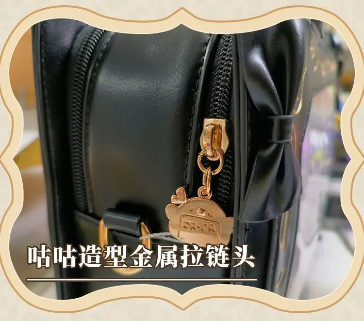 Lolita Women Ita Bag Ctue Girl Transparent Shoulder Bag JK Uniform Subculture Kawaii Bow Crossbody Bag DIY Display Messenger Bag