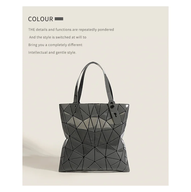 2026 Summer New Trendy Geometric Patchwork Rhombus Tote Bag Versatile Large Capacity Floral Handbag Shoulder Shopping Bag