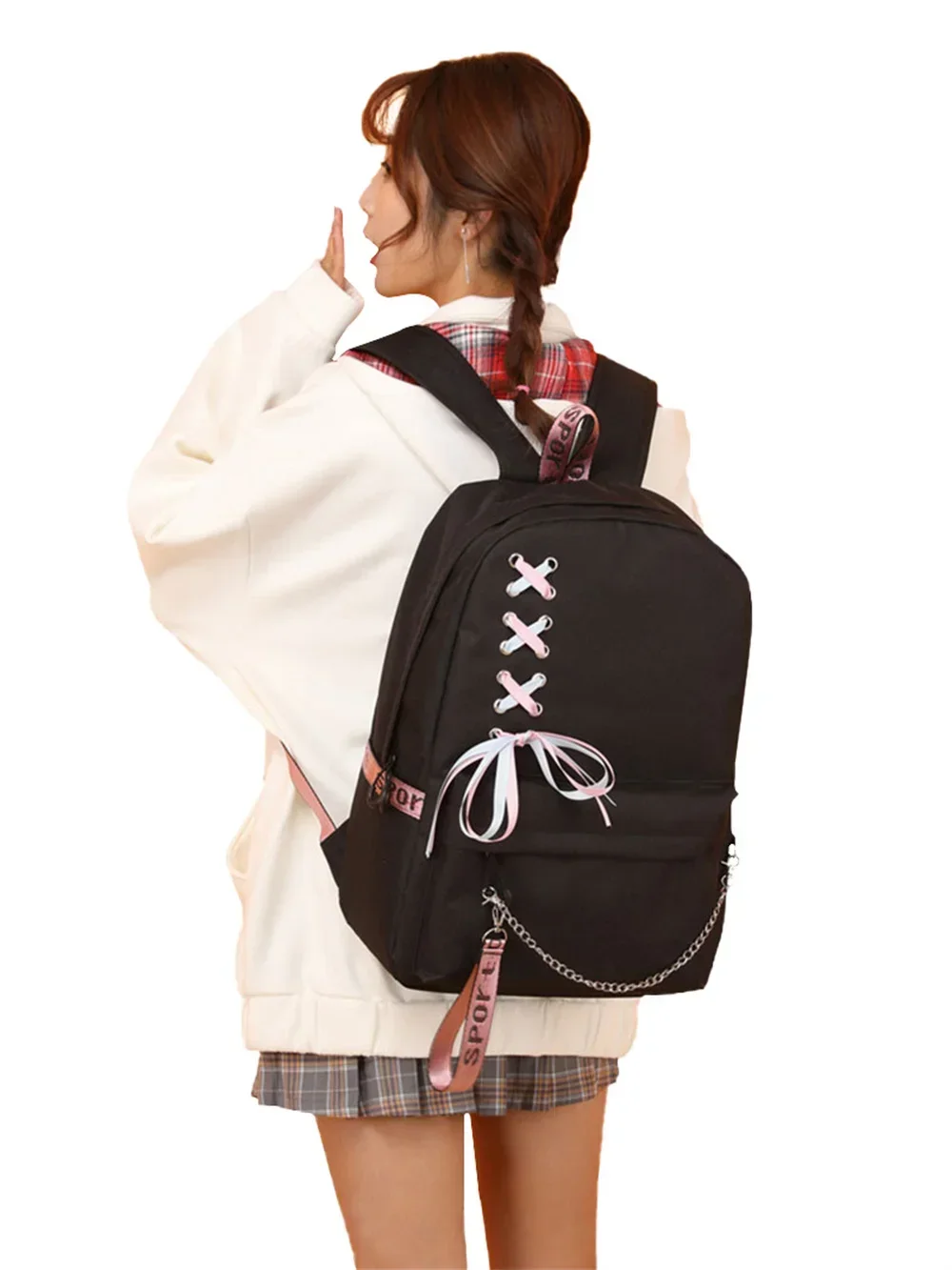 Mochila School Backpack Student Teenager Schoolbag Bag The Apothecary Diaries Maomao Anime Bookbag with Portable Lunch Bags 3pcs