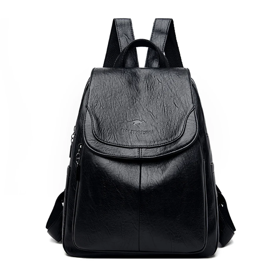 Genuine Women Soft Leather Backpack Fashion Female Shoulder Bag Sac a Dos Ladies Bagpack Mochilas School Bags For Teenage Girls