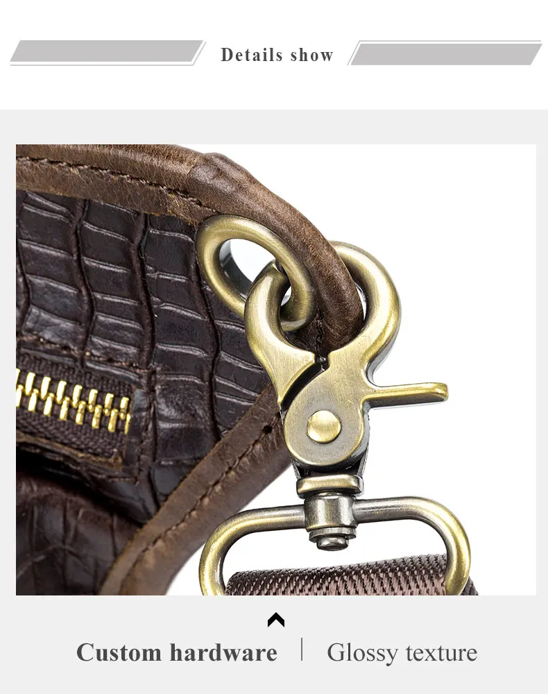 SCHLATUM Genuine Leather Men Multifunction Design Crocodile Grain Belt Pack Drop Motorcycle Fanny Waist Belt Pack Drop Leg Bag