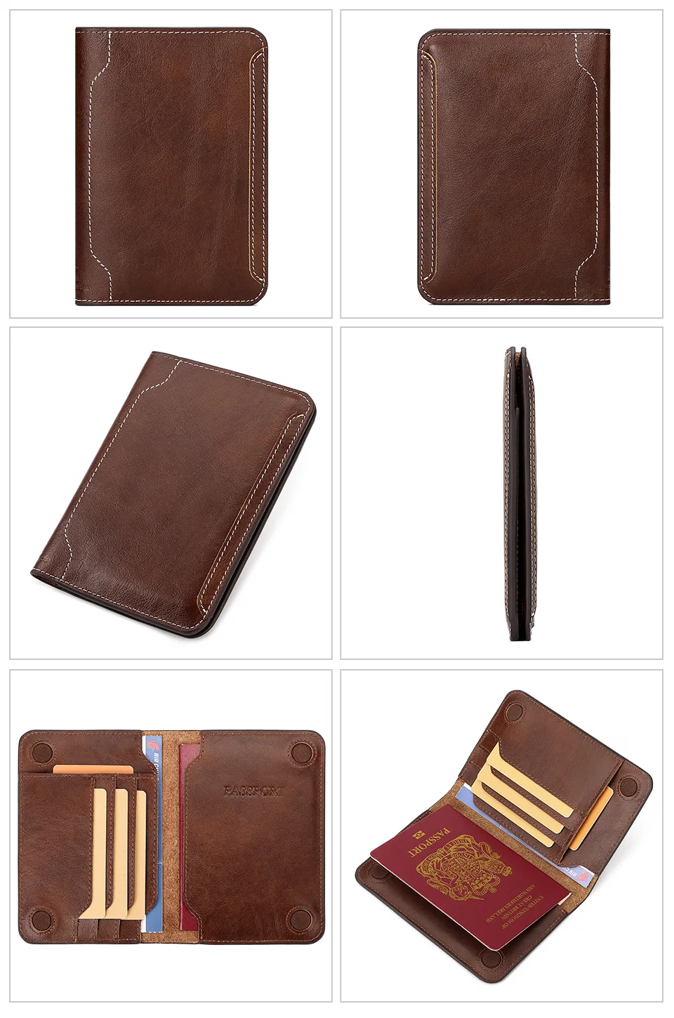 Genuine Leather Passport Holder Cover Wallet Travel Essentials RFID Credit Card Holder Men Women International Travel Accessorie