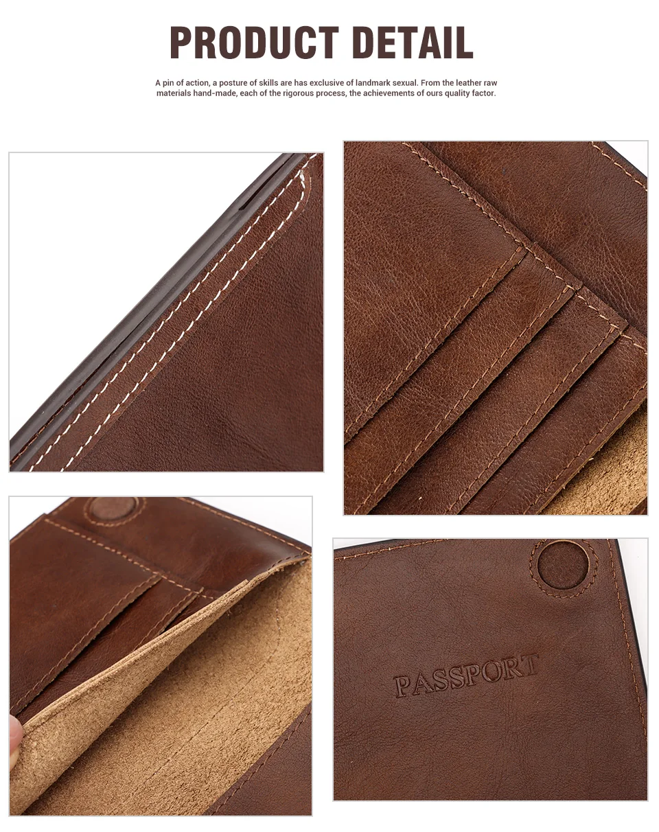 Genuine Leather Passport Holder Cover Wallet Travel Essentials RFID Credit Card Holder Men Women International Travel Accessorie