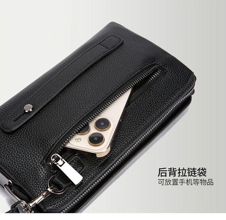 Leather Wallet FL-V1 Men Business Clutch Bag Smart Fingerprint Lock Security Anti Theft Handbag Black Safety Men Wallet сумка 가방