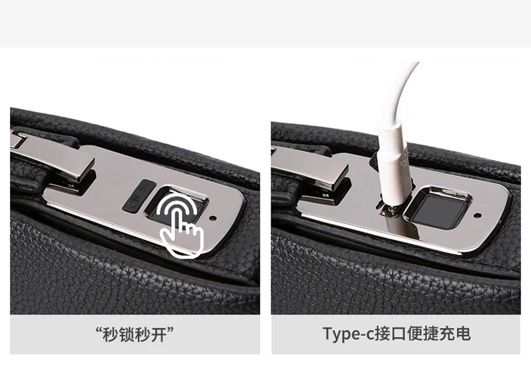 Leather Wallet FL-V1 Men Business Clutch Bag Smart Fingerprint Lock Security Anti Theft Handbag Black Safety Men Wallet сумка 가방
