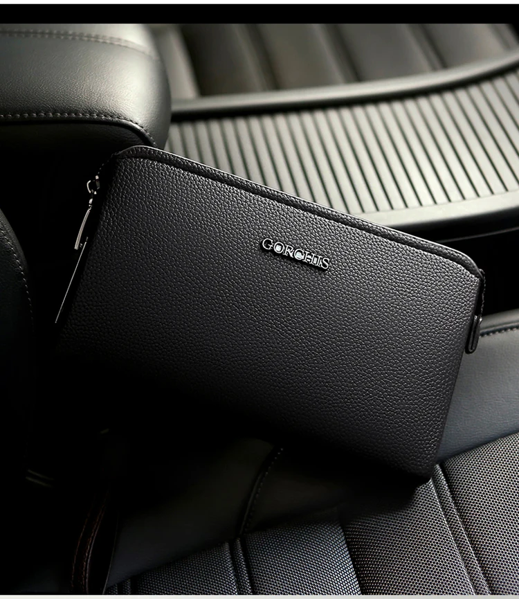 Leather Wallet FL-V1 Men Business Clutch Bag Smart Fingerprint Lock Security Anti Theft Handbag Black Safety Men Wallet сумка 가방
