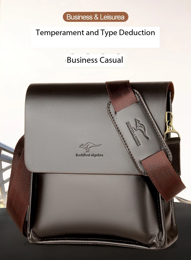 Luxury Kangaroo Brand Leather Messenger Bag Man Handbag Chest Crossbody Bag For Men Business Small Shoulder Bag Summer Male Bag
