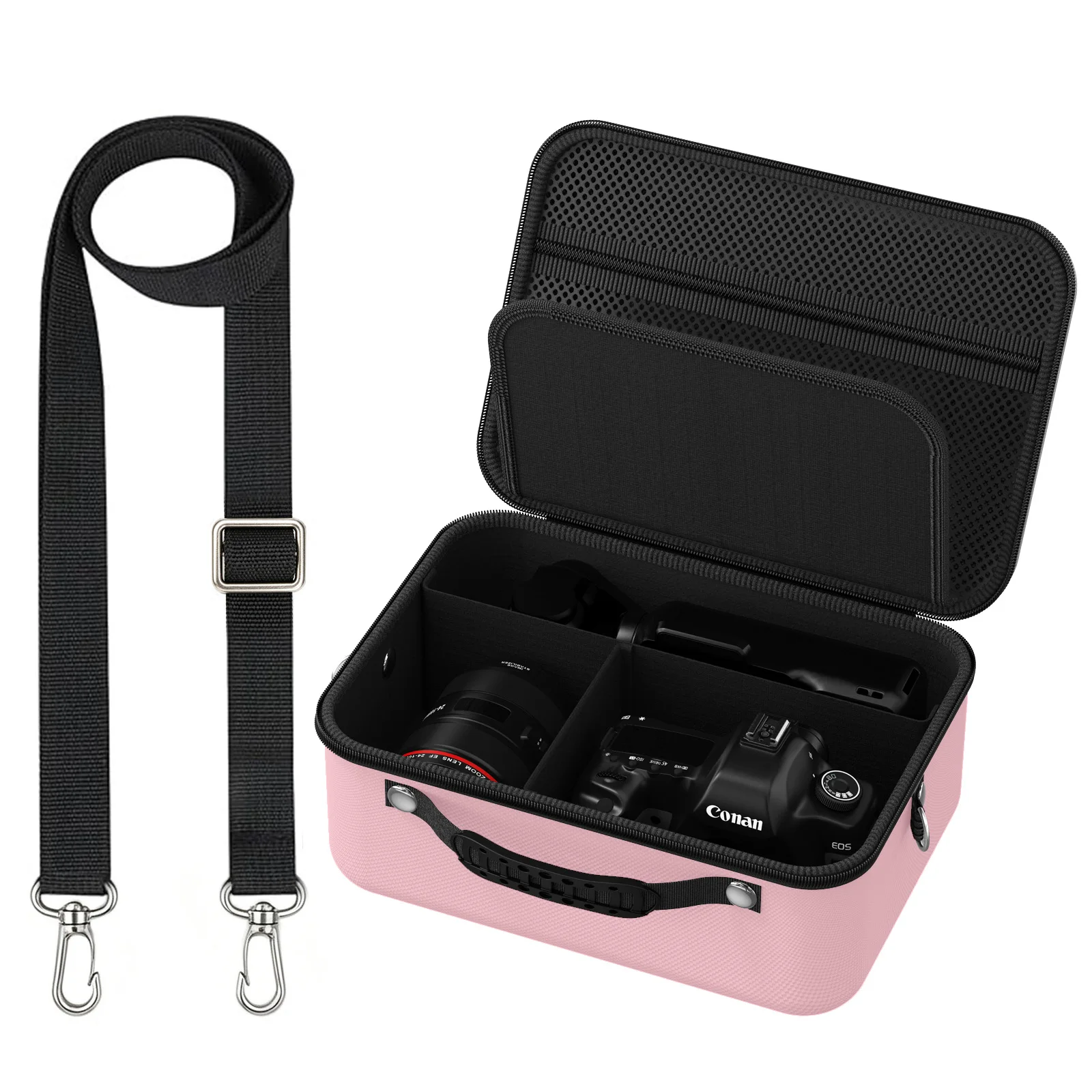 Camera Case For Canon EOS Rebel T7/R50/R100 and More DSLR & Mirrorless Cameras,Portable Travel Bag with Adjustable Dividers