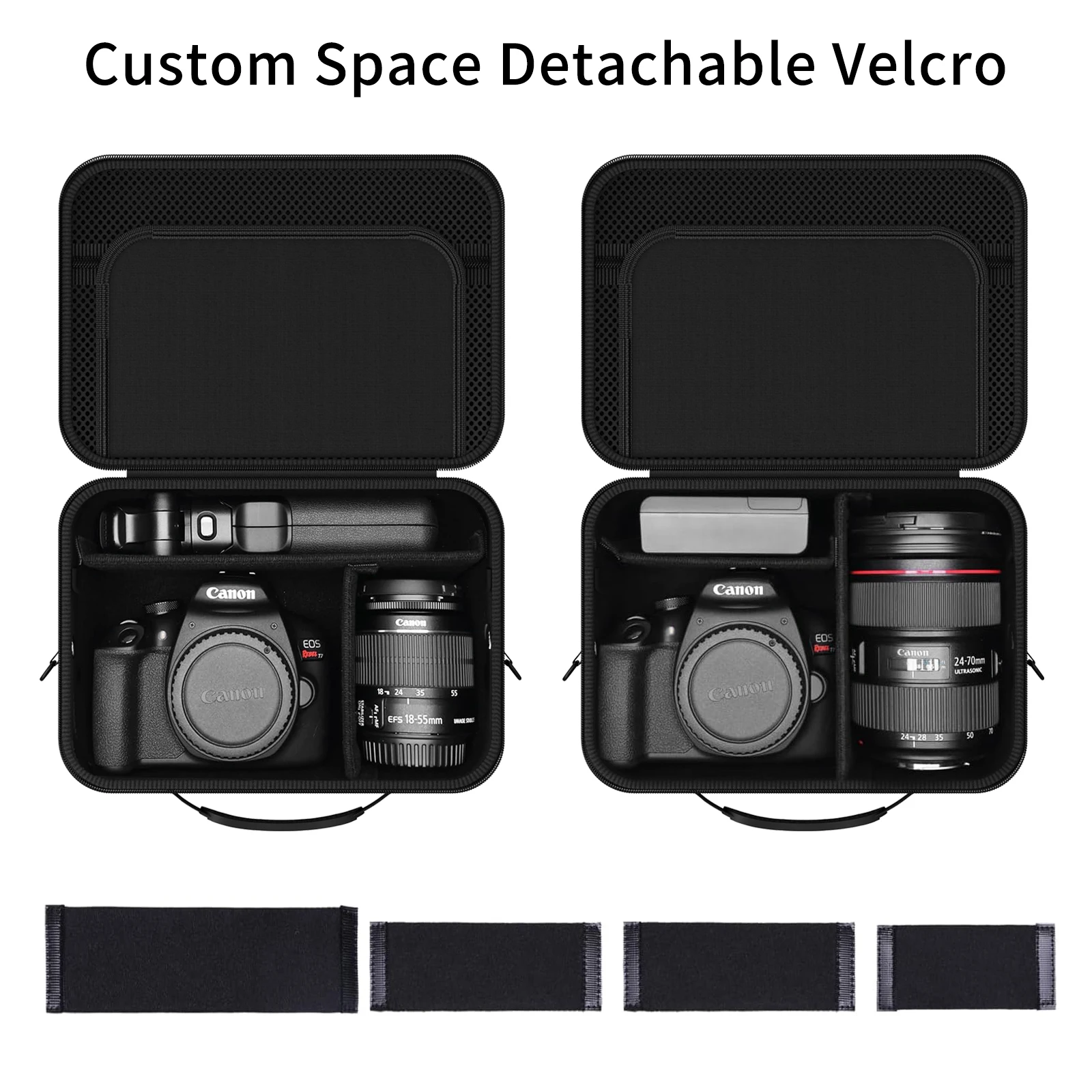 Camera Case For Canon EOS Rebel T7/R50/R100 and More DSLR & Mirrorless Cameras,Portable Travel Bag with Adjustable Dividers