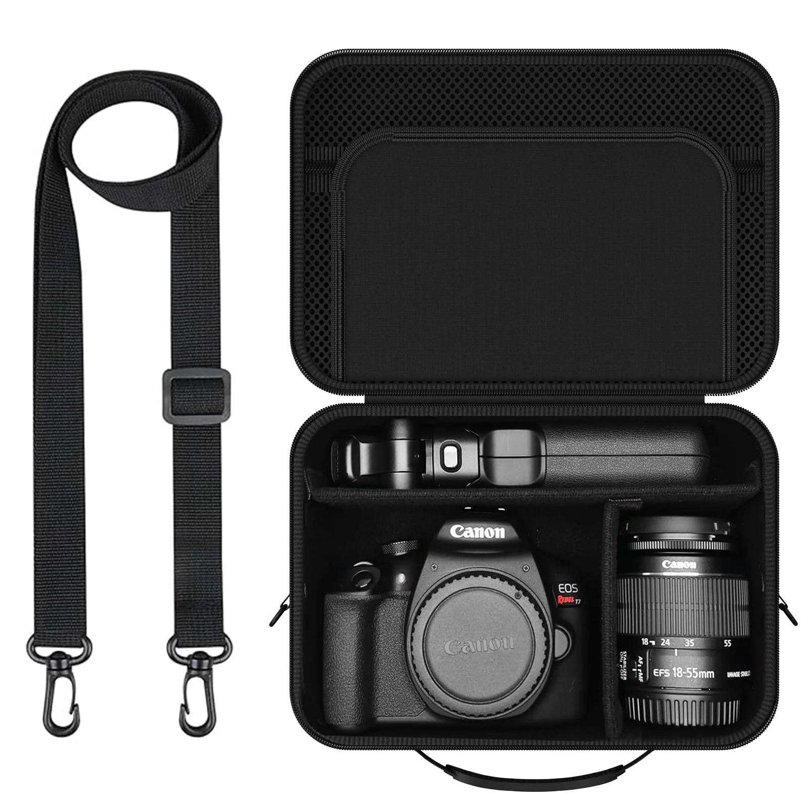 Camera Case For Canon EOS Rebel T7/R50/R100 and More DSLR & Mirrorless Cameras,Portable Travel Bag with Adjustable Dividers
