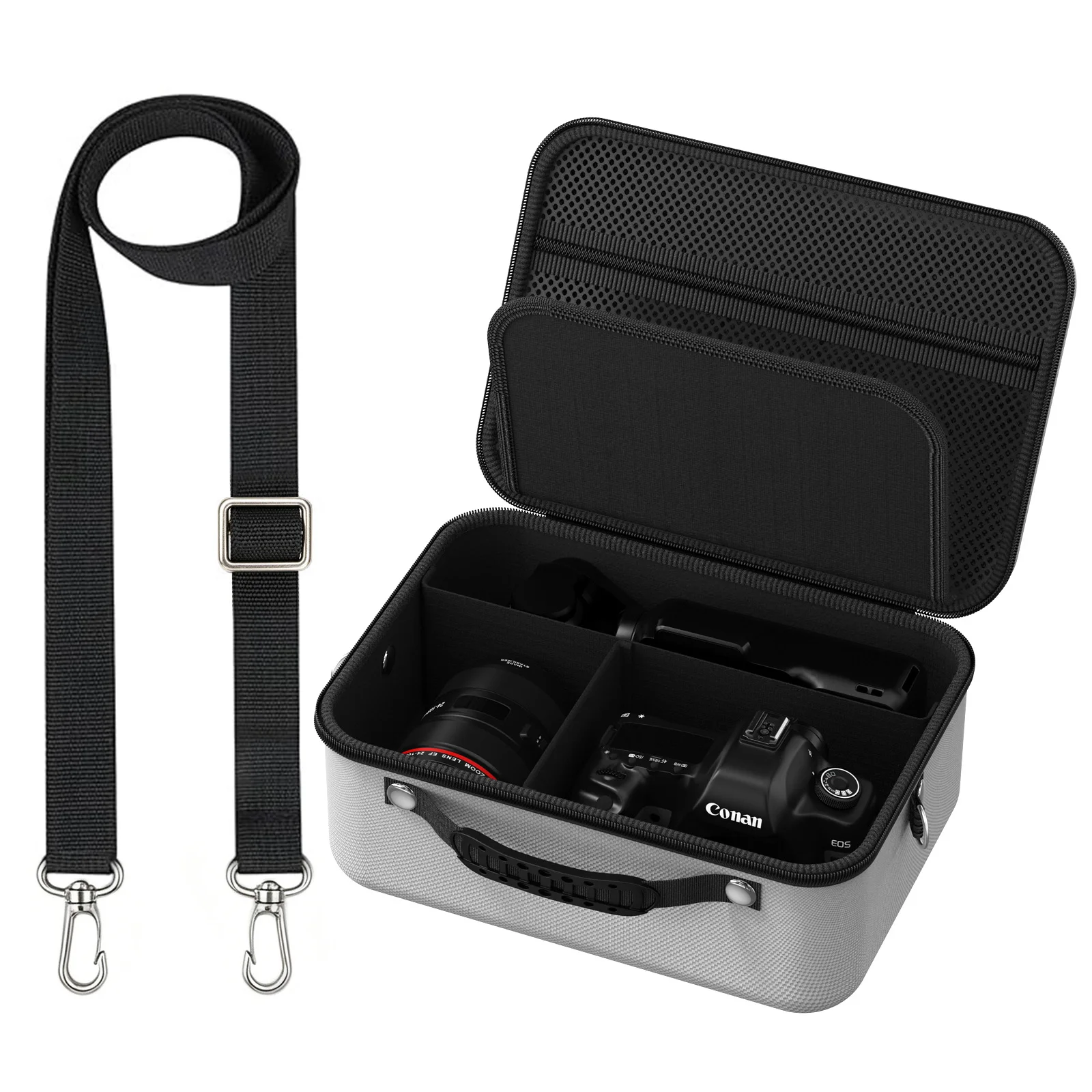 Camera Case For Canon EOS Rebel T7/R50/R100 and More DSLR & Mirrorless Cameras,Portable Travel Bag with Adjustable Dividers