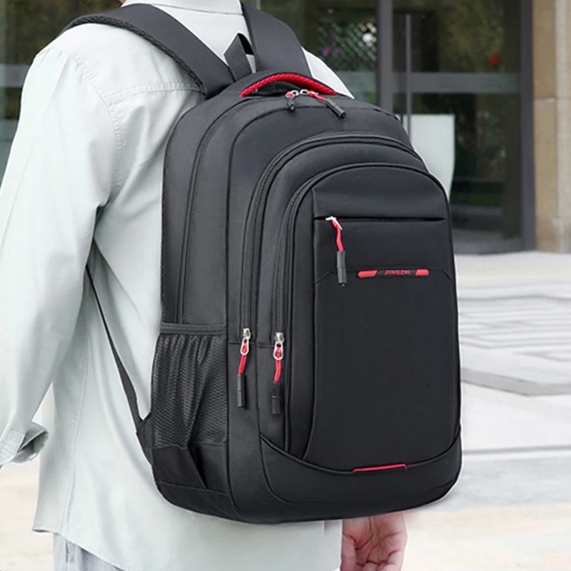 Comfort Padded Business Laptop Backpack Men Oxford Cloth Rucksack With Luggage Strap for School Work Outdoor Trip