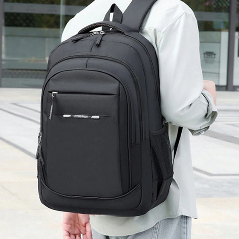 Comfort Padded Business Laptop Backpack Men Oxford Cloth Rucksack With Luggage Strap for School Work Outdoor Trip