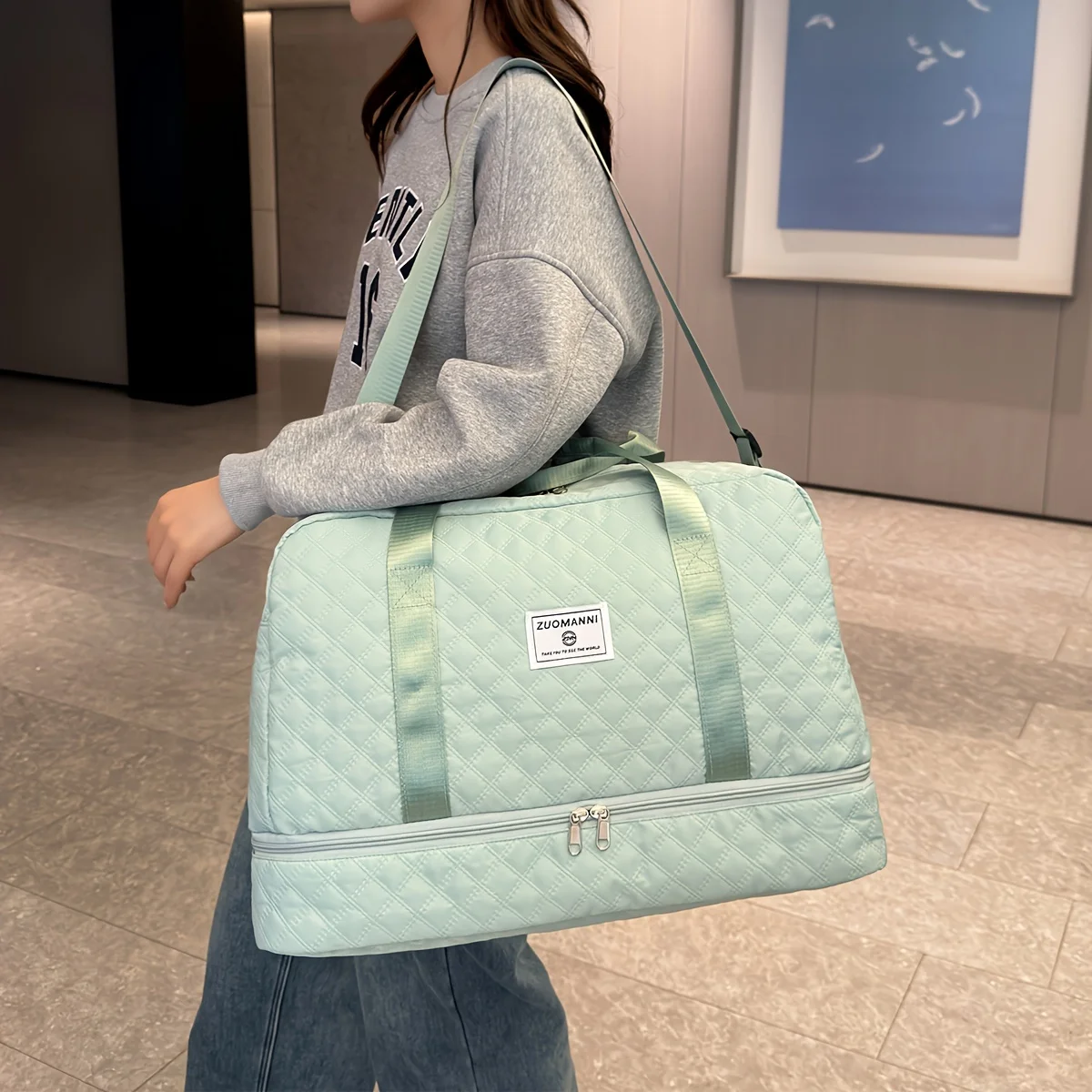Lightweight Luggage Bag, Large Capacity Travel Duffle Bag Gym Tote Bags, Shoulder Weekender Overnight Bag