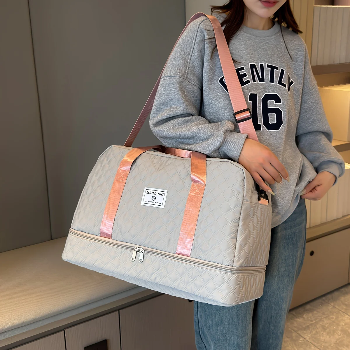 Lightweight Luggage Bag, Large Capacity Travel Duffle Bag Gym Tote Bags, Shoulder Weekender Overnight Bag