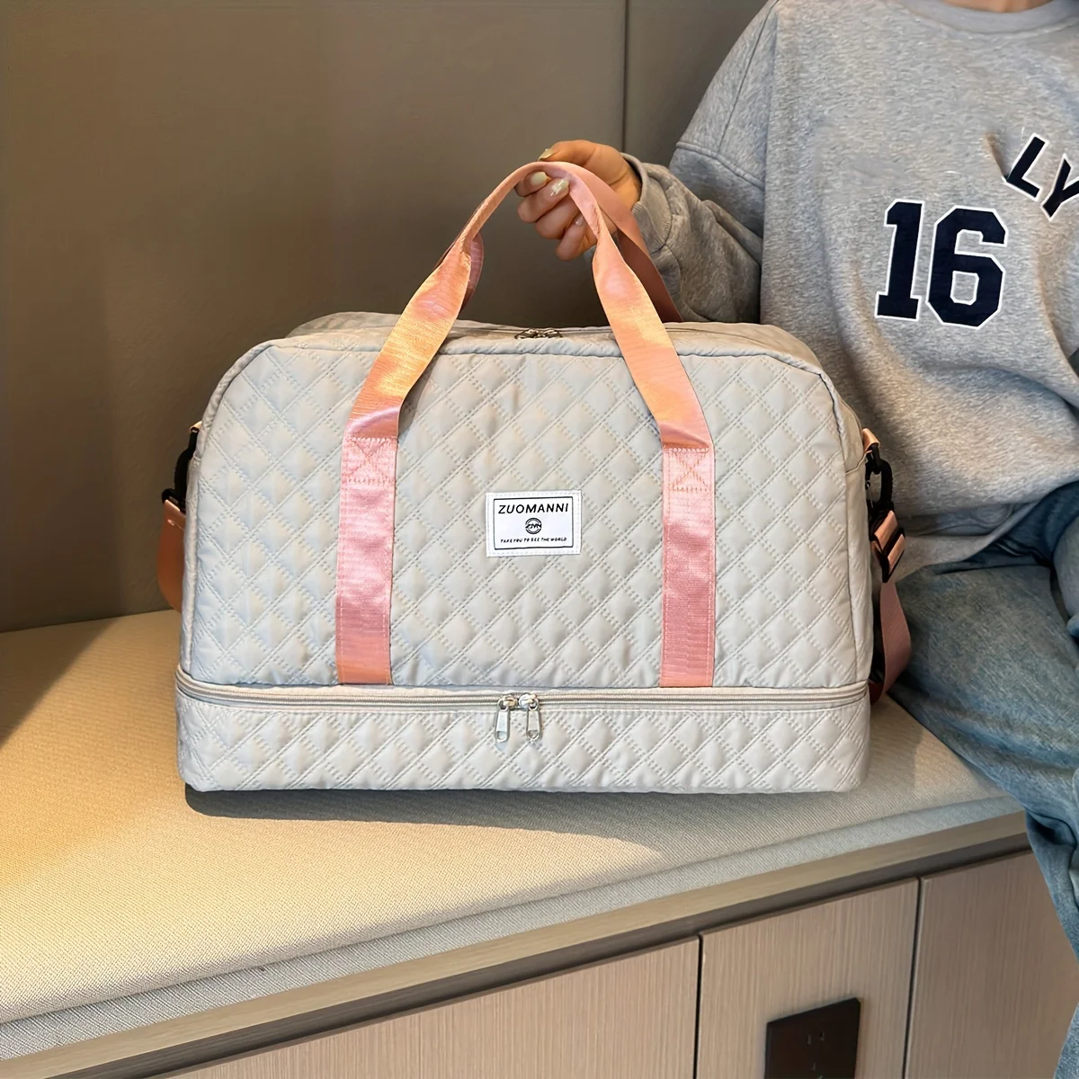 Lightweight Luggage Bag, Large Capacity Travel Duffle Bag Gym Tote Bags, Shoulder Weekender Overnight Bag