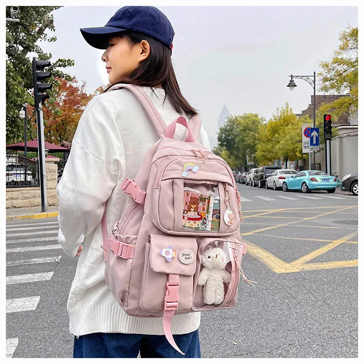Fashion Girls Backpack New Large Capacity Korean Style Women Backpacks Cute Student School Backpack Versatile Women's Bag