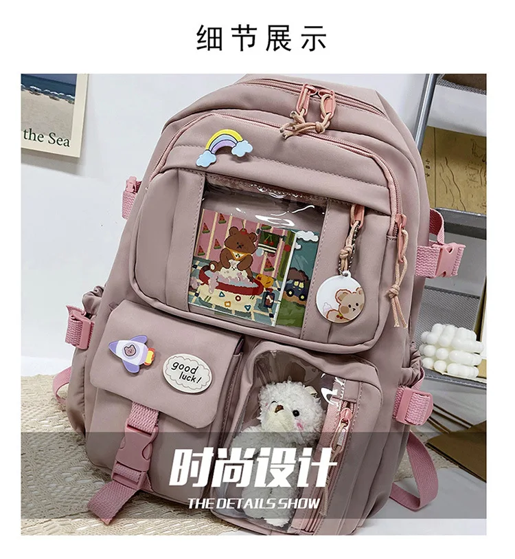 Fashion Girls Backpack New Large Capacity Korean Style Women Backpacks Cute Student School Backpack Versatile Women's Bag