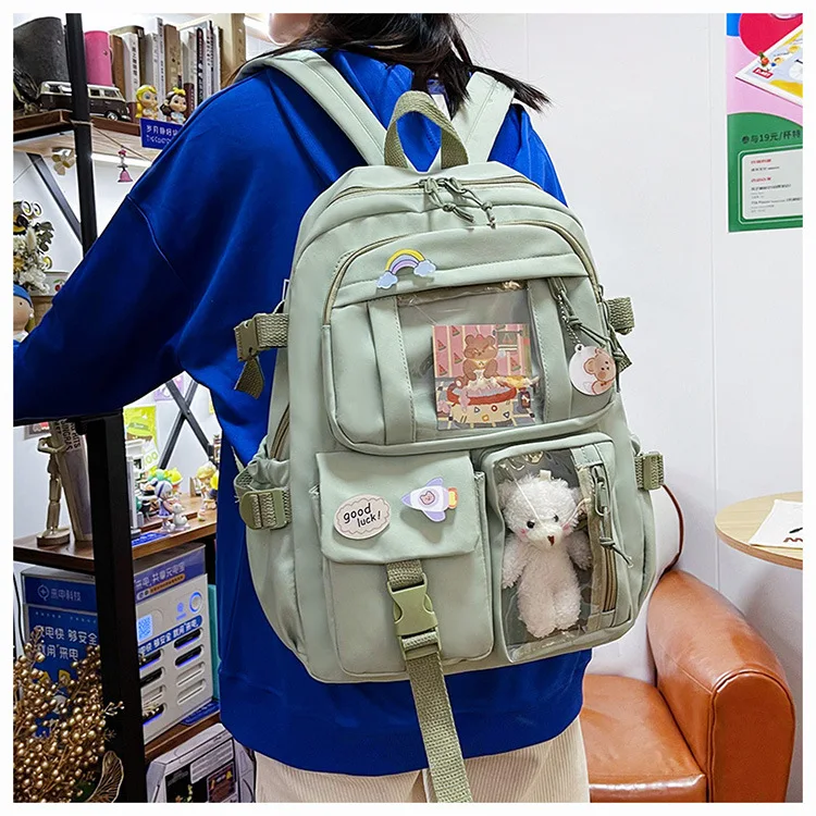 Fashion Girls Backpack New Large Capacity Korean Style Women Backpacks Cute Student School Backpack Versatile Women's Bag