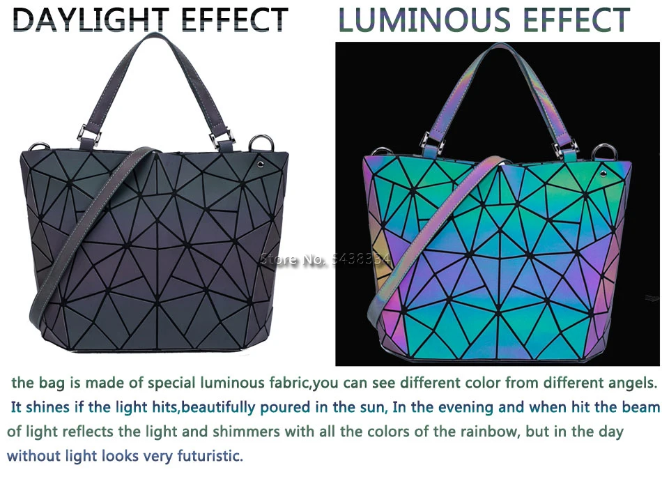 Luminous Bag Sequins Geometric Bags for Women 2024 Quilted Shoulder Bags Laser Plain Folding Female Handbags Bolsa Feminina