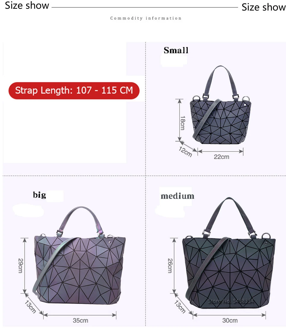 Luminous Bag Sequins Geometric Bags for Women 2024 Quilted Shoulder Bags Laser Plain Folding Female Handbags Bolsa Feminina