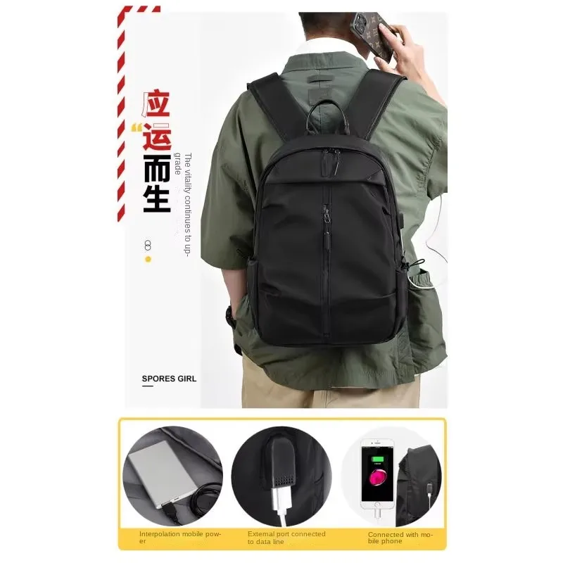 Men's water-resistant backpack with spacious compartments, perfect for laptops, travel, business, and student use
