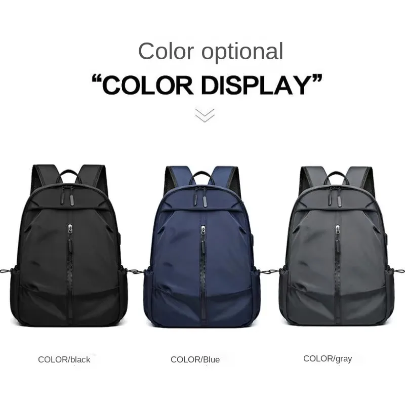 Men's water-resistant backpack with spacious compartments, perfect for laptops, travel, business, and student use