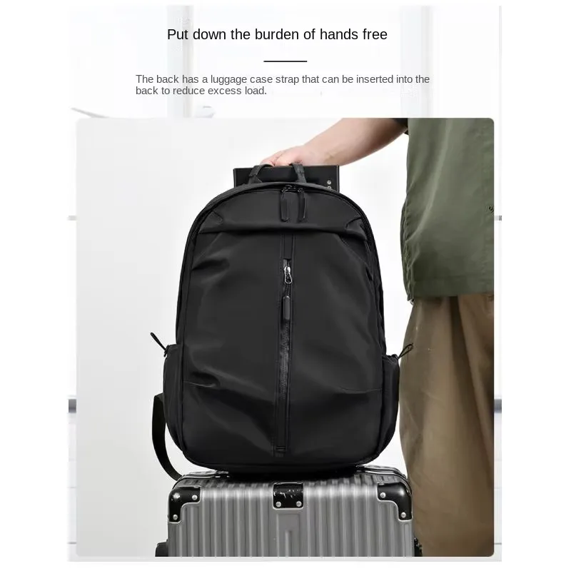 Men's water-resistant backpack with spacious compartments, perfect for laptops, travel, business, and student use