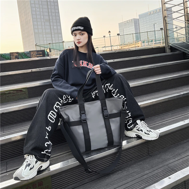 HOCODO Waterproof Women Travel Handbag Large Capacity Ladies Messenger Bag Solid Color Female Crossbody Nylon Shoulder Bag Women