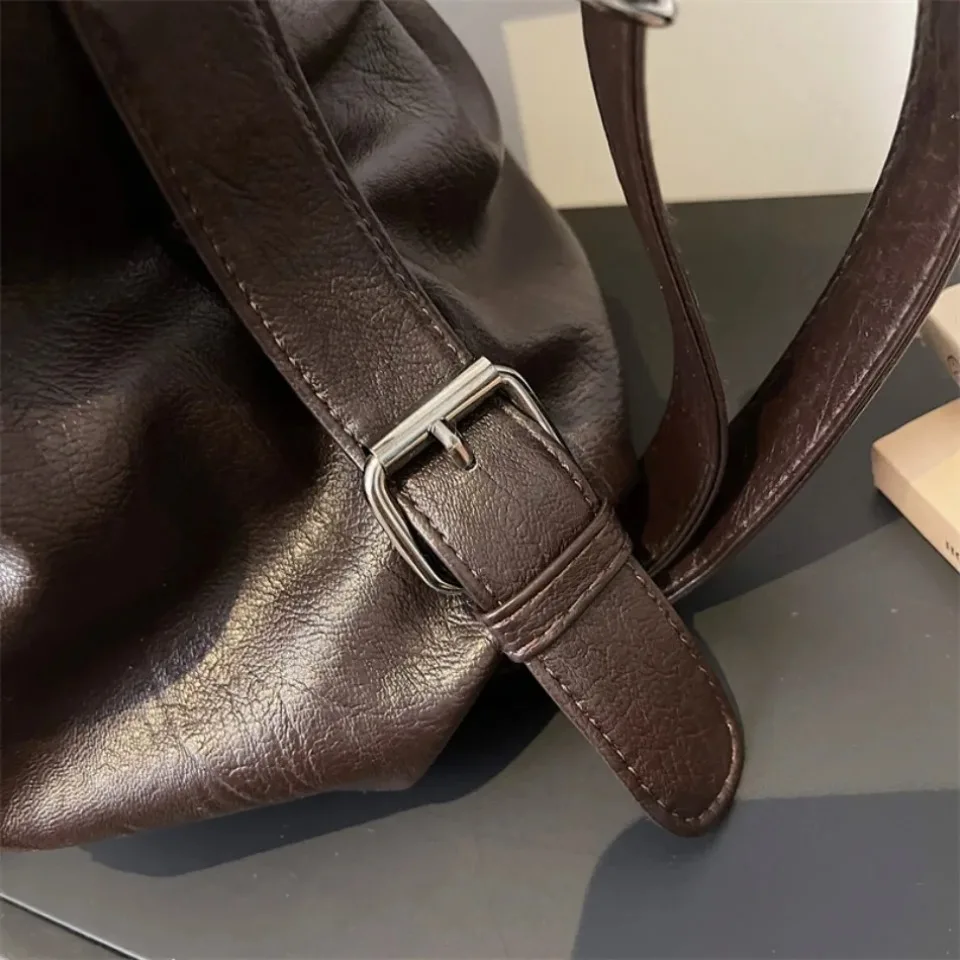 Rivet Punk Large Capacity Handbags Top Quality Sturdy Soft Leather Casual Tote Bag Shoulder Crossbody Bags Daily Commute Travel