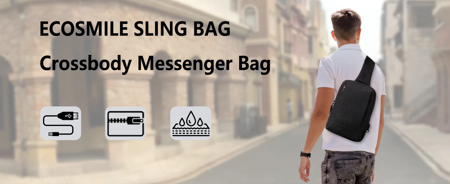 Sling Bag Crossbody Bags Men with USB Charging Port Small Messenger Bag Cross Body Shoulder Bag Sling Backpack Women