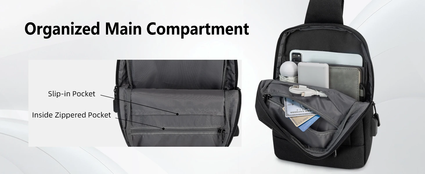 Sling Bag Crossbody Bags Men with USB Charging Port Small Messenger Bag Cross Body Shoulder Bag Sling Backpack Women