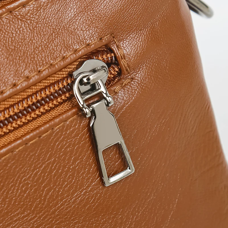 Solid Color Simple Retro Women's Small Crossbody Bag Soft PU Leather Multi-layered Shoulder Bag Casual Large Capacity Sling Bag